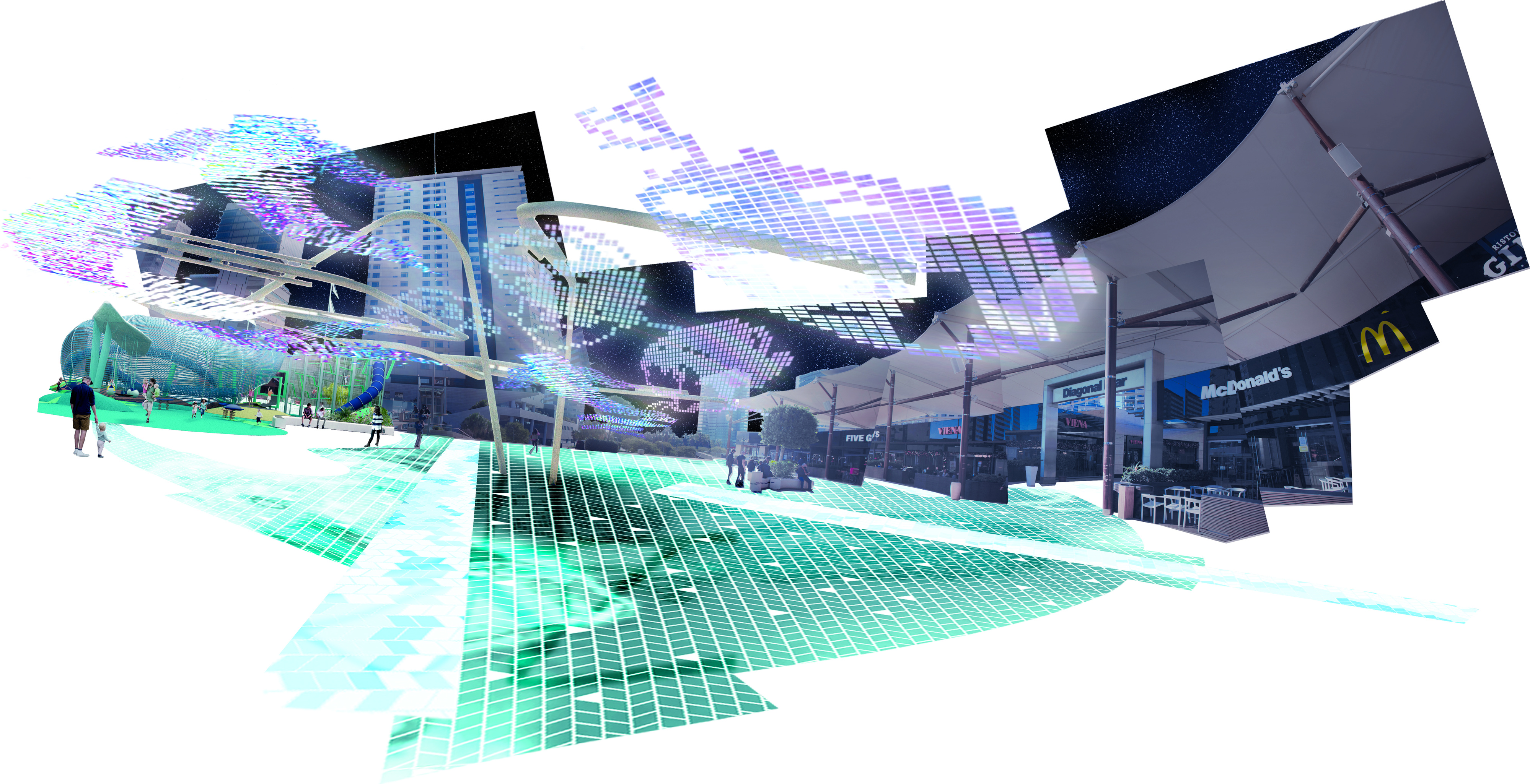 Render collage_Plaza (noche)